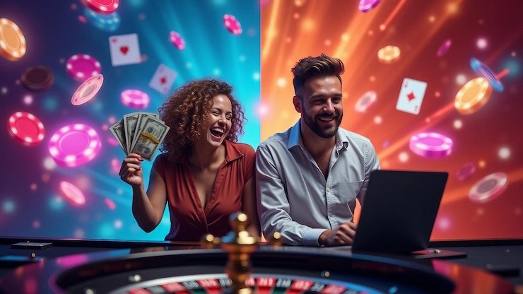 Live blackjack table stream on mobile phone screen